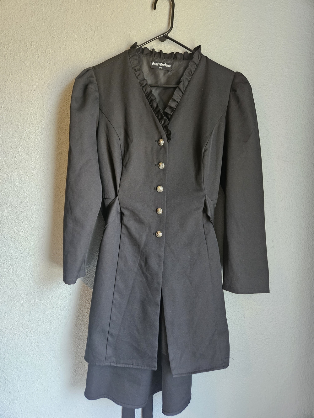 Scarlet Darkness Gothic Steampunk Blazer Dress Coat Black 2XL
